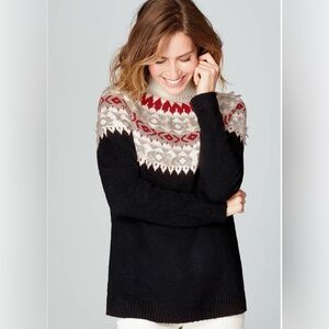J Jill Nordic Fair Isle mock pullover Women's Sweater medium
